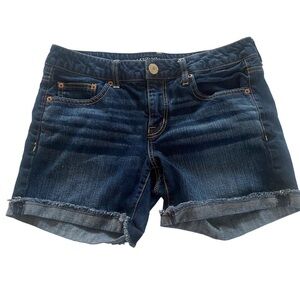 American Eagle Outfitters Dark‎ Blue Wash Jean Shorts Sz 4